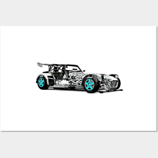 Caterham R500 Custom Cartoon Posters and Art